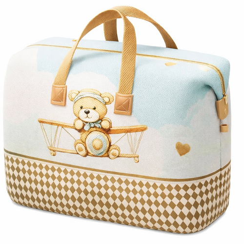 Cute Teddy Print Baby Diaper Storage Bag